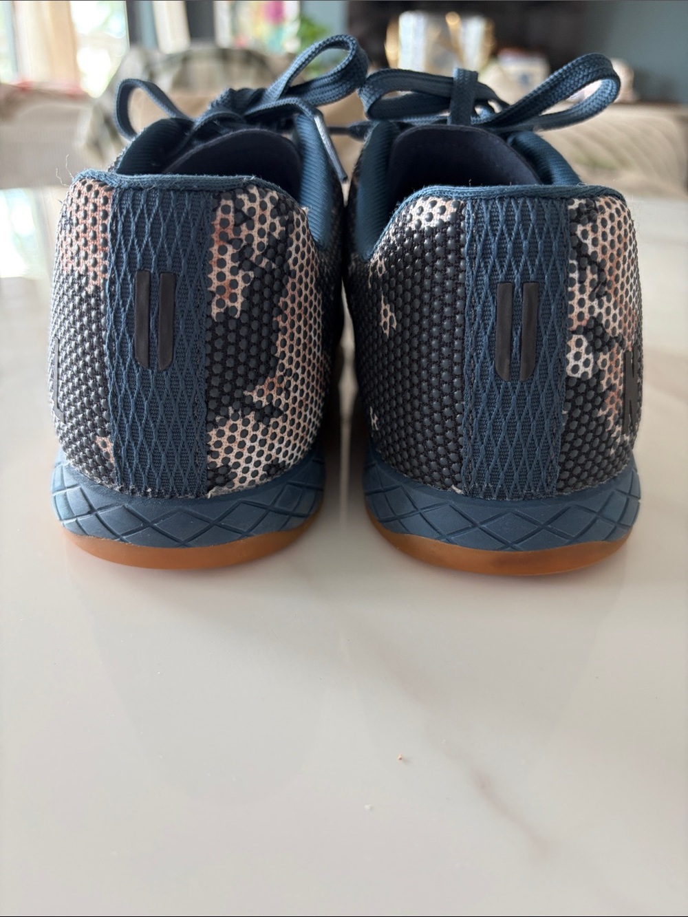 NOBULL Navy Blue and Tan Floral Trainers - Picture 5 of 9